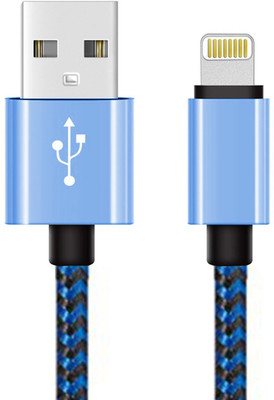 

TecMac Premium Plastic Thread, 1M 8 Pin to USB Fast Charging & Data Sync Lightning Cable(Black & Blue)