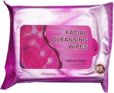 One Personal Care Facial Cleansing Wipes | Rose(Pack of 25)