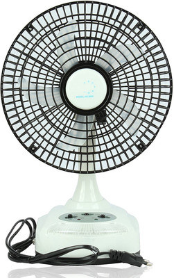 

AlexVyan White Ak-8008 8"8 inch 5 Blade Rechargeable ( Battery Included) AC/DC Table Fan with LED Light Dual Speed Mode and Solar charging option 5 Blade Table Fan 5 Blade Table Fan(Black, White, Pack of 12)