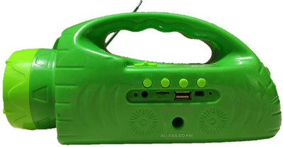 

CRETO fm radio SL 330 with side led torch support memory card, aux in, usb pendrive, FM Radio(green)