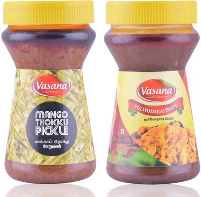 

Vasana Mango Thokku Pickle and Puliyodarai Paste Combo Combo(300-300)