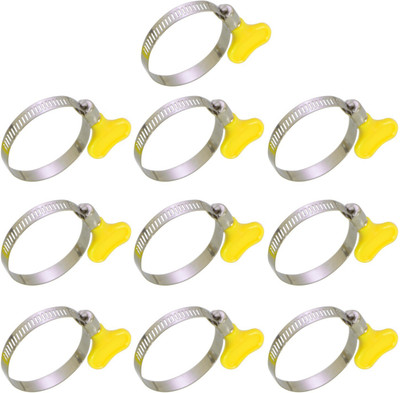 

HOKIPO Adjustable Stainless Steel Hose Clamp, 1.25 inch, Pack of 10 Garden Tool Kit(10 Tools)