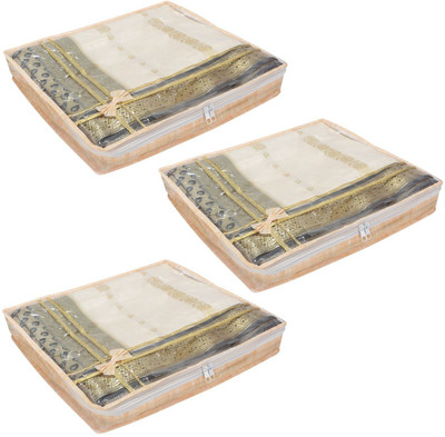 

BlushBees Non-Wooven Saree Cover Bags, 3 Inch Height, Pack of 3(Peach)