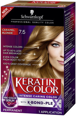 

Schwarzkopf Keratin Hair Color, Caramel Blonde 7.5 Hair Color(Caramel Blonde)