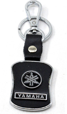 faynci Premium Quality Leather Keychain Compatible for Yamaha with Chrome Metal Locking Key chain Key Chain