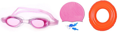 

HEALTH FIT INDIA MULTICOLOR GOGGLES, CAP WITH EAR, NOSE PLUG & 60 CENTIMER TUBE Swimming Kit