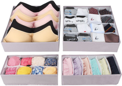 

HOKIPO Lingerie Storage Case(Bra and Panty, Pack of 4)