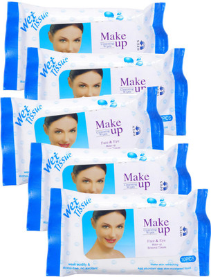 

One Personal Care Face & Eye Cosmetic Cleansing Wipes BLU (50 Cosmetic Pare Towelettes) | Makeup Remover(100 g)