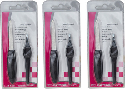

ZEVORA Professional & Travel Manicure Set of 3 Stainless Steel(90 g, Set of 3)