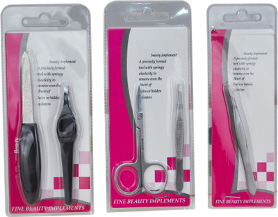 Avmart Professional & Travel Manicure Set of 3 Stainless Steel(90 g, Set of 3)