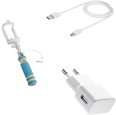 DAKRON Wall Charger Accessory Combo for Motorola Moto X4(White)