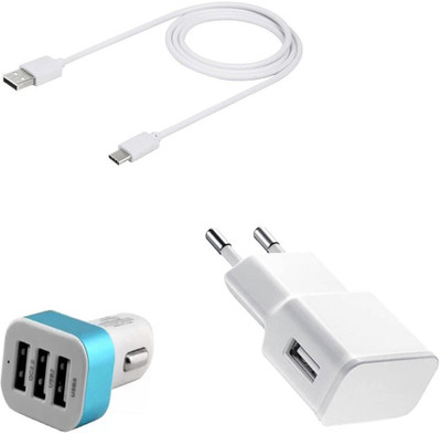 DAKRON Wall Charger Accessory Combo for Motorola Moto X4(White)