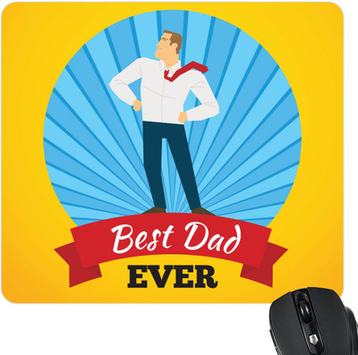 

Giftsmate Fathers Day Gifts Super Best Dad Ever Printed Mouse Pad for Dad Mousepad(Yellow)