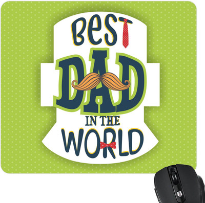 

Giftsmate Fathers Day Gifts Funky Best Dad in the World Printed Mouse Pad for Dad Mousepad(Green)
