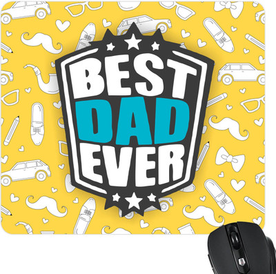 

Giftsmate Fathers Day Gifts Starry Best Dad Ever Printed Mouse Pad for Dad Mousepad(Yellow)