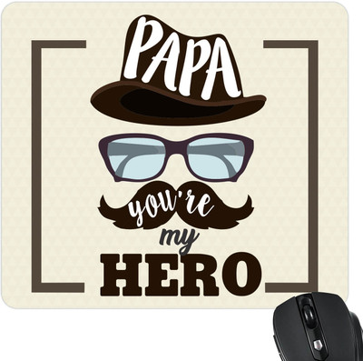 

Giftsmate Fathers Day Gifts Hero Papa Dad Printed Mouse Pad for Dad Mousepad(Brown)