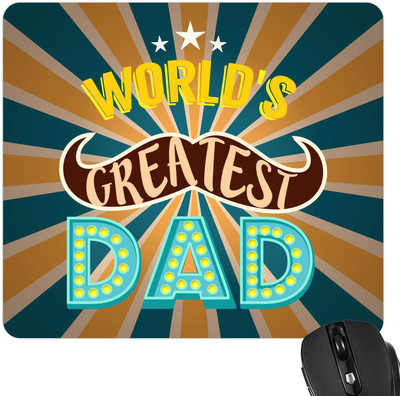 

Giftsmate Fathers Day Gifts Glitzy Worlds Greatest Dad Printed Mouse Pad for Dad Mousepad(Multicolor)