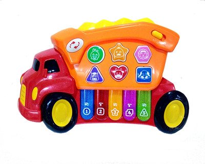 

TALKING GANESHA Truck Shape Piano with Music, Lights, Name & Call of Animals, Questions, Volume Control - Multicolor(Multicolor)