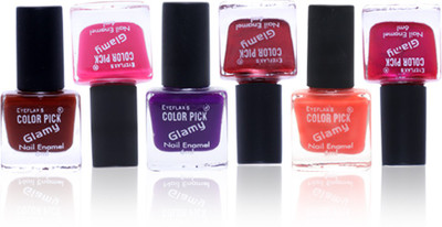 

Eyeflax's Colorpick Glamy Nail Enamel Multicolor(Pack of 6)