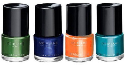 

Oriflame Sweden Oriflame Nail Polish combo coral orange, marine blue, midnight blue, serene green(Pack of 4)