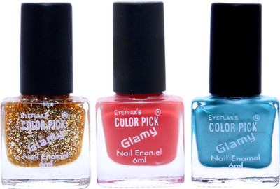 

Eyeflax's Colorpick Glamy Nail Enamel Combo (3) Multicolor(Pack of 3)