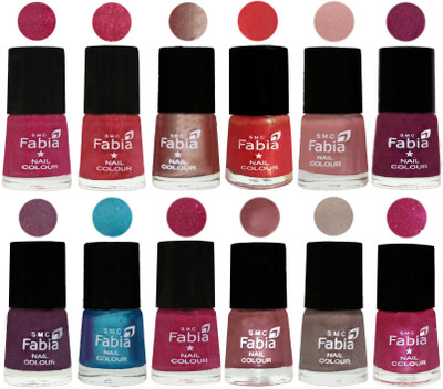 

Fabia Nail Polish Pack of 12(6 Ml Each) Professional Serious Nail Polish Magenta-Shock Pink Light-Light Nude-Red Orange-Shrimp Pastell-Cherry Blossom-Light Jam-Denim-Hot Magenta-Lip-Light Beige-Light Magenta(Pack of 12)