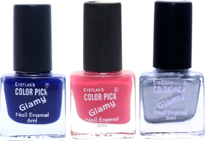 

Eyeflax's Colorpick Glamy Nail Enamel Combo (6) Multicolor(Pack of 3)
