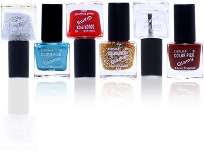 

Eyeflax's Colorpick Glamy Nail Enamel Combo (4) Multicolor(Pack of 6)