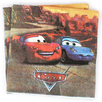 

KidsTab 40 Pcs cars theme tissue paper napkin Multicolor Napkins(40 Sheets)