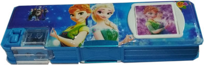 

HALO NATION Frozen Cartoon Art Plastic Pencil Box(Set of 1, Blue)