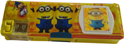 

HALO NATION Minions Cartoon Art Plastic Pencil Box(Set of 1, Yellow)