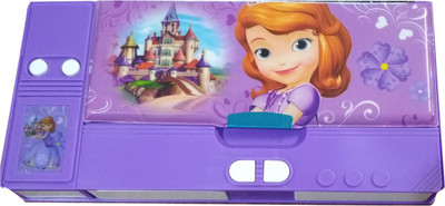 

HALO NATION Princess Cartoon Art Plastic Pencil Box(Set of 1, Purple)