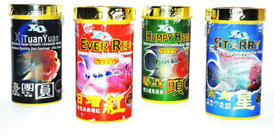 

Shivi Pets 400 gm Humpy Head, Ever Red, Starry, Xituan Yuan (100g/280ml Each Pack of 4 Pcs) Ocean Free Flower Horn 400 g Dry Fish Food(Pack of 4)