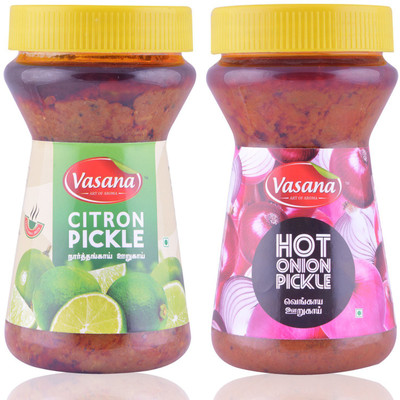 

Vasana Citron Pickle and Hot Onion Pickle Combo Onion Pickle(600 g, Pack of2)