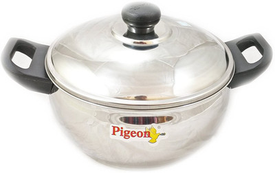 Pigeon Stainless Steel Belly 3 Ltr Milk Boiler Pot 22 cm diameter 2.73 L capacity with Lid(Stainless Steel, Induction Bottom)