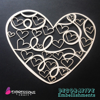 

Expressions Craft Stamps Designer Dream Hearts Mixed media Frame DIY Decorative Embellishment Theme, Scrapbook Kit(DIY)