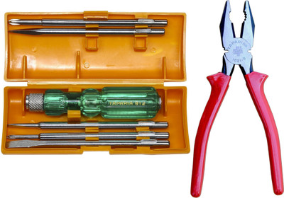 TAPARIA 1621-8inch cutting plier 812 6 pc screwdriver set pack of 2 combo Hand Tool Kit(2 Tools)