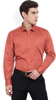 ONLY VIMAL Men Solid Formal Orange Shirt