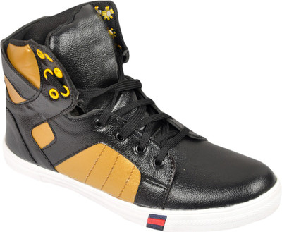 

GIBBON ATTIRE Indian Western Sneakers For Men(Gold, Black, 20;gold