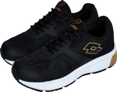 Lotto Highrun Walking Shoes For Men(Black, Black/gold
