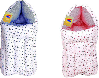 Fareto Combo Of 2 New Born Baby Sleeping Bag Cum Carry Bag/Soft,Comfortable & Skin Friendly(0-6Months,Pink & Blue) Sleeping Bag(Multicolor) Flipkart