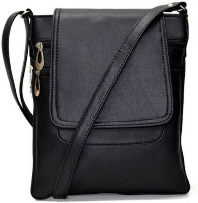 

MK PURSE Women Black Leatherette Sling Bag