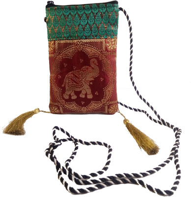 

37 ThirtySeven Women Maroon Silk Sling Bag