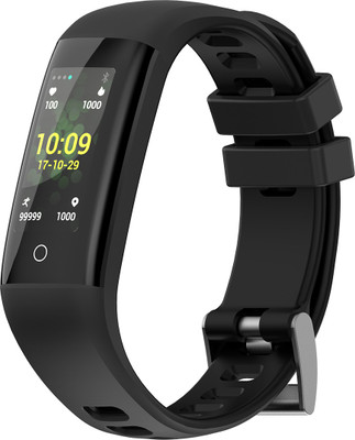 OWO G16 Black Blood Pressure, Blood Oxygen and Heart Rate Smart Band(Black Strap, Size : Free)