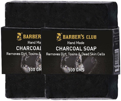 

Barber's Club Hand Made Organic Charcoal Soap - (2 X 100 gms)(200 g, Pack of 2)