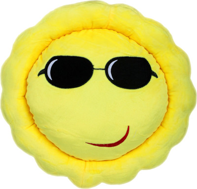 

Cuddly Soft Fabric Attitute Smiley Cushion Stuffed Toy for Kids - 15 inch(Yellow)