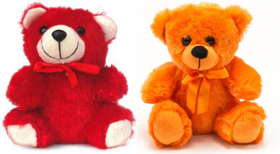 

ME&YOU Romantic Teddy Return Gifts for Wife Girlfriend Sister On Birthday, Anniversary, Rakhi, Valentine's Day IZ18Teddy-007-ROR - 16 cm(Red, Orange), Orange;red