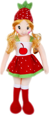 Cuddly Soft Fabric Pretty Doll Character Stuffed Toy for Kids - 22 inch(Red)