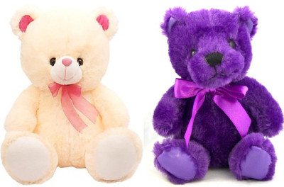 

ME&YOU Romantic Teddy Return Gifts for Wife Girlfriend Sister On Birthday, Anniversary, Rakhi, Valentine's Day IZ18Teddy-008-LYPUR - 16 cm(Light Yellow, Purple)