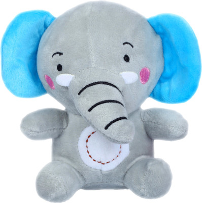 

Cuddly Soft Fabric Sitting Elephant Character Stuffed Toy for Kids - 6 inch(Grey)